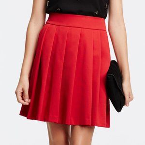 Ann Taylor Pleated Skirt Red